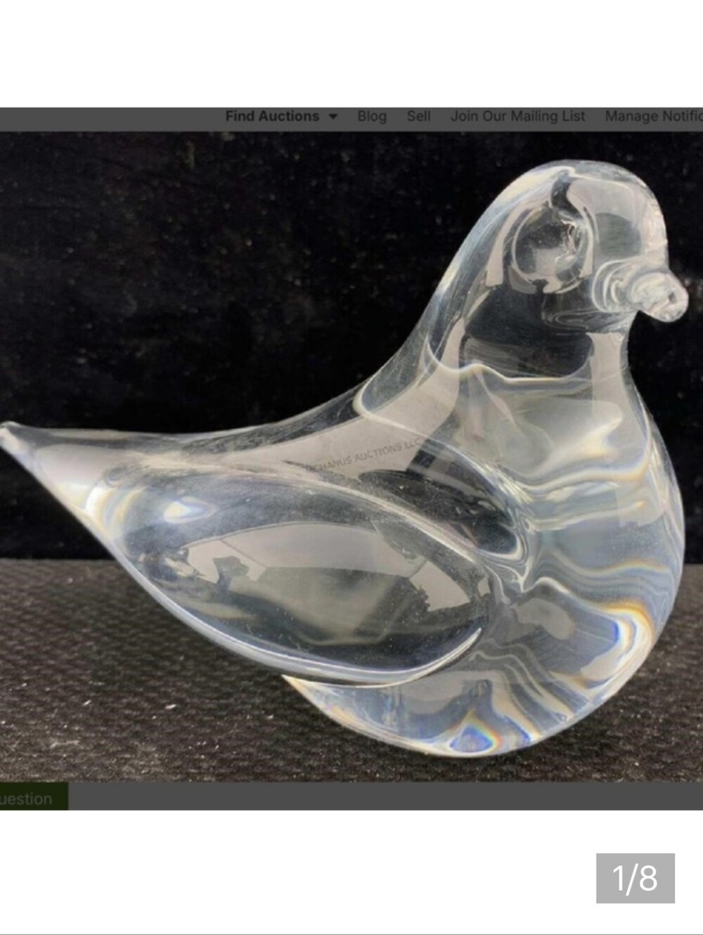 FM Fare - Marcolin Ronneby Sweden - Crystal Glass Bird - Paperweight